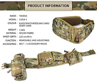 Фірмовий тактичний пояс розвантаження ЗСУ WOODLAND MULTICAM з ременем, підсумками та стропами РПС