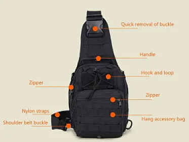 Тактична сумка Molle Tactical Sling Bag через плече, нагрудна сумка-слінг камуфляж дубок